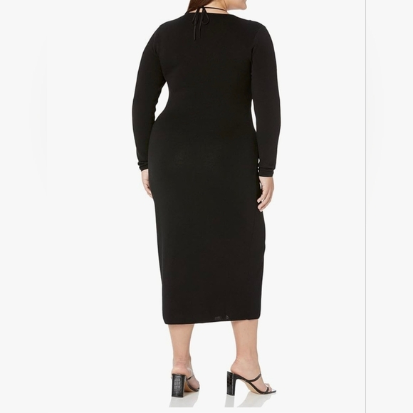 The Drop Women's Corbin Long- Sleeve Halter Detail Cutout Midi Dress #978, 1010 - Picture 8 of 9